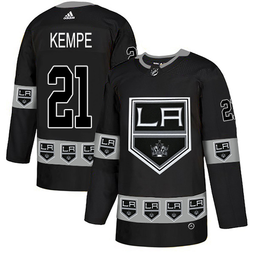 Adidas Kings #21 Mario Kempe Black Authentic Team Logo Fashion Stitched NHL Jersey