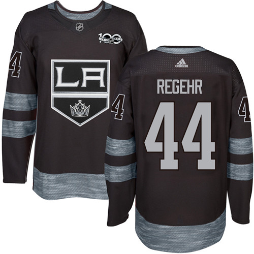 Adidas Kings #44 Robyn Regehr Black 1917-2017 100th Anniversary Stitched NHL Jersey