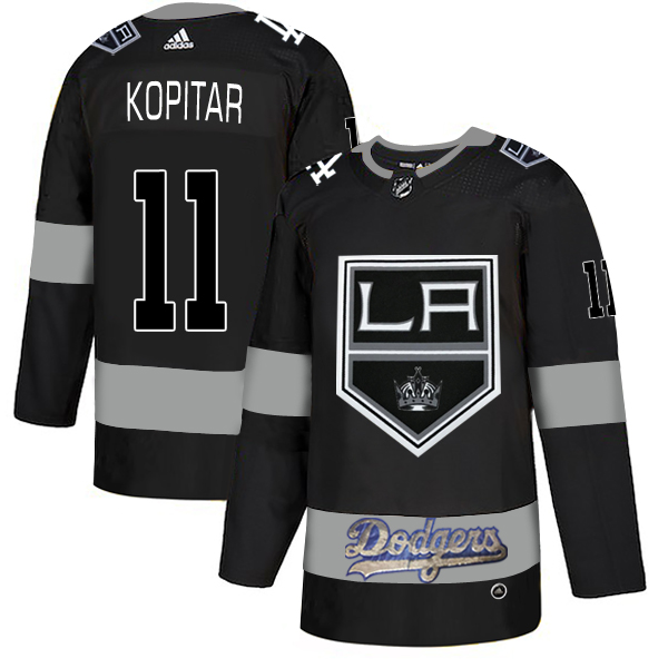 Adidas Kings X Dodgers #11 Anze Kopitar Black Authentic City Joint Name Stitched NHL Jersey