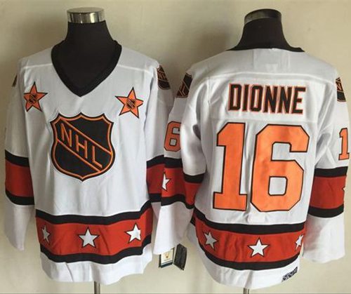 Kings #16 Marcel Dionne White/Orange All-Star CCM Throwback Stitched NHL Jersey