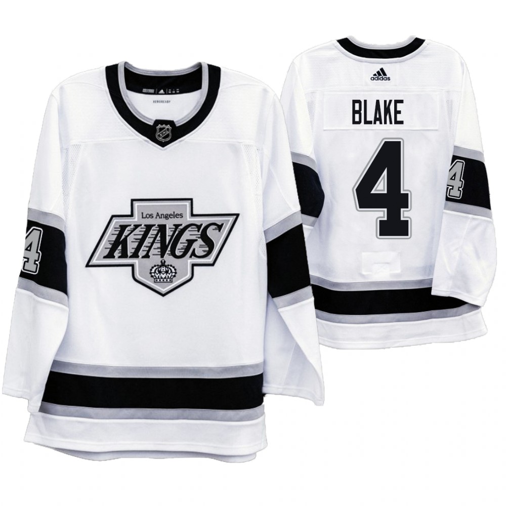 Los Angeles Kings #4 Rob Blake Men's Adidas 2019-20 Heritage White Throwback 90s NHL Jersey