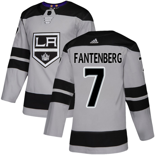 Adidas Kings #7 Oscar Fantenberg Gray Alternate Authentic Stitched NHL Jersey