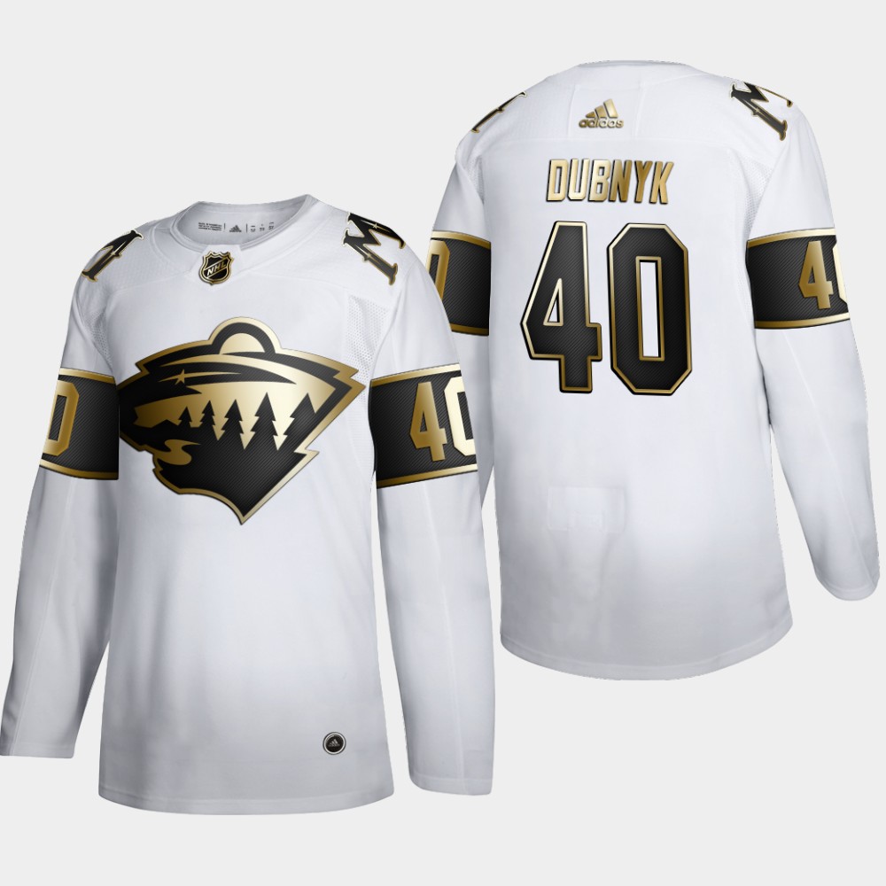 Minnesota Wild #40 Devan Dubnyk Men's Adidas White Golden Edition Limited Stitched NHL Jersey