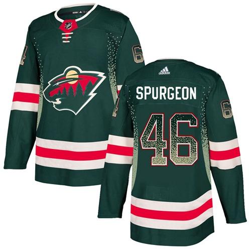 Adidas Wild #46 Jared Spurgeon Green Home Authentic Drift Fashion Stitched NHL Jersey