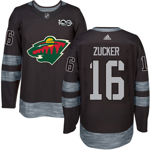Adidas Wild #16 Jason Zucker Black 1917-2017 100th Anniversary Stitched NHL Jersey