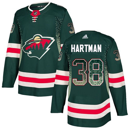 Adidas Wild #38 Ryan Hartman Green Home Authentic Drift Fashion Stitched NHL Jersey
