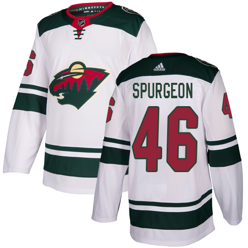 Adidas Wild #46 Jared Spurgeon White Road Authentic Stitched NHL Jersey