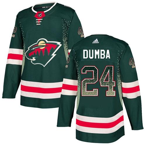 Adidas Wild #24 Matt Dumba Green Home Authentic Drift Fashion Stitched NHL Jersey