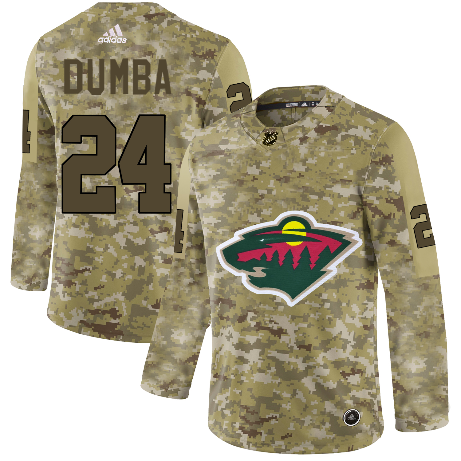 Adidas Wild #24 Matt Dumba Camo Authentic Stitched NHL Jersey