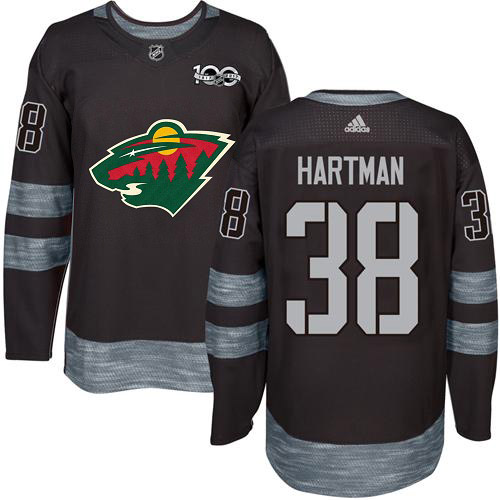 Adidas Wild #38 Ryan Hartman Black 1917-2017 100th Anniversary Stitched NHL Jersey