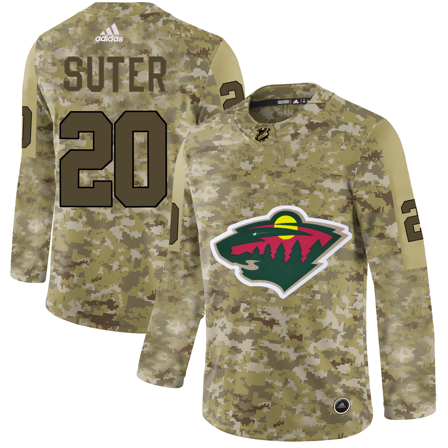 Adidas Wild #20 Ryan Suter Camo Authentic Stitched NHL Jersey