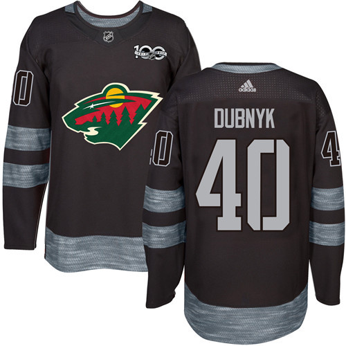 Adidas Wild #40 Devan Dubnyk Black 1917-2017 100th Anniversary Stitched NHL Jersey