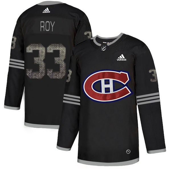 Adidas Canadiens #33 Patrick Roy Black Authentic Classic Stitched NHL Jersey
