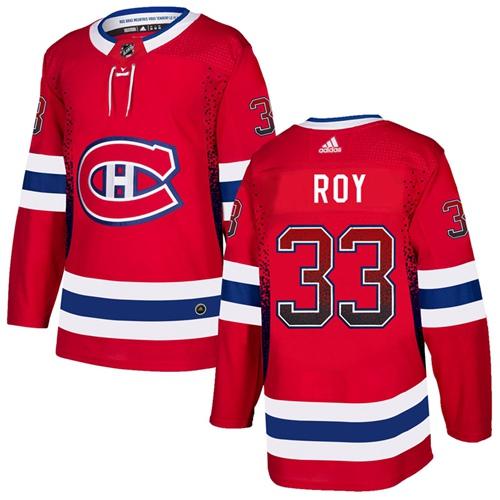 Adidas Canadiens #33 Patrick Roy Red Home Authentic Drift Fashion Stitched NHL Jersey