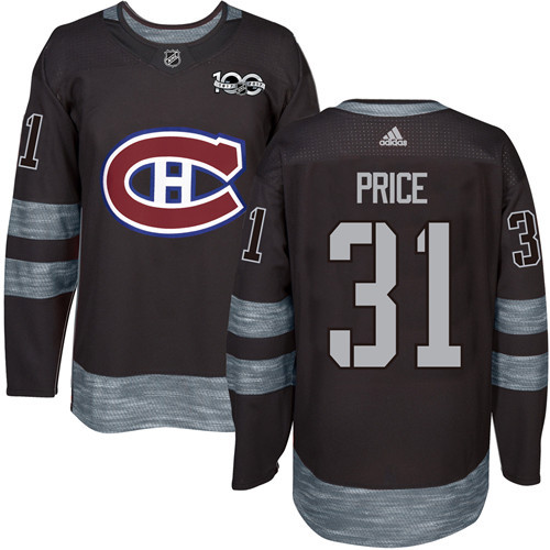 Adidas Canadiens #31 Carey Price Black 1917-2017 100th Anniversary Stitched NHL Jersey
