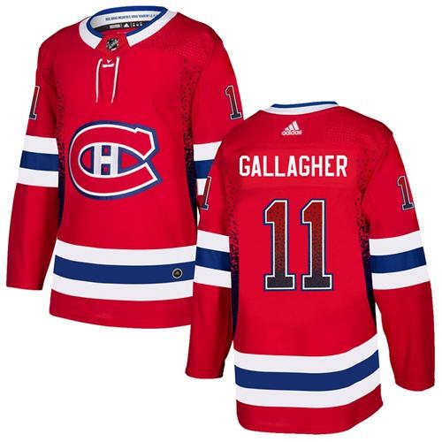 Adidas Canadiens #11 Brendan Gallagher Red Home Authentic Drift Fashion Stitched NHL Jersey