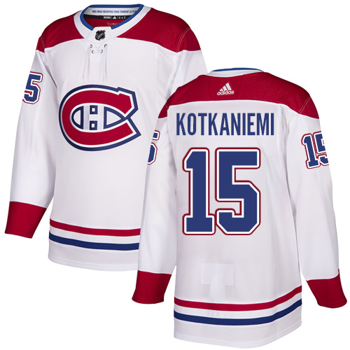 Adidas Canadiens #15 Jesperi Kotkaniemi White Road Authentic Stitched NHL Jersey