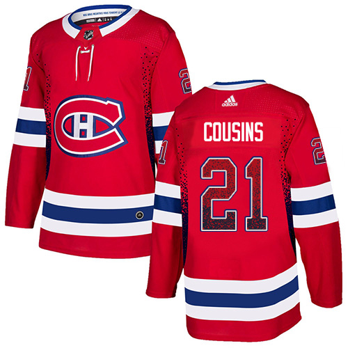 Adidas Canadiens #21 Nick Cousins Red Home Authentic Drift Fashion Stitched NHL Jersey