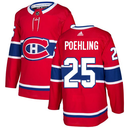 Adidas Canadiens #25 Ryan Poehling Red Home Authentic Stitched NHL Jersey