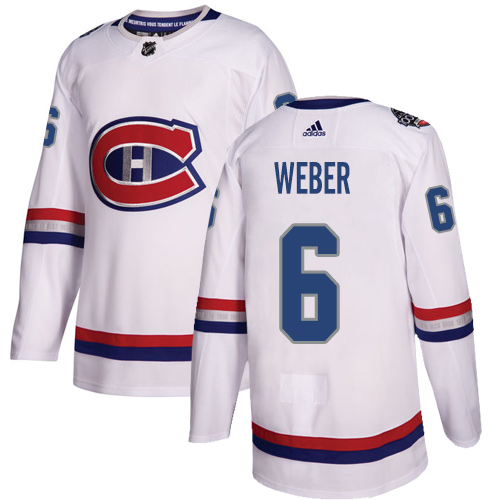 Adidas Canadiens #6 Shea Weber White Authentic 2017 100 Classic Stitched NHL Jersey