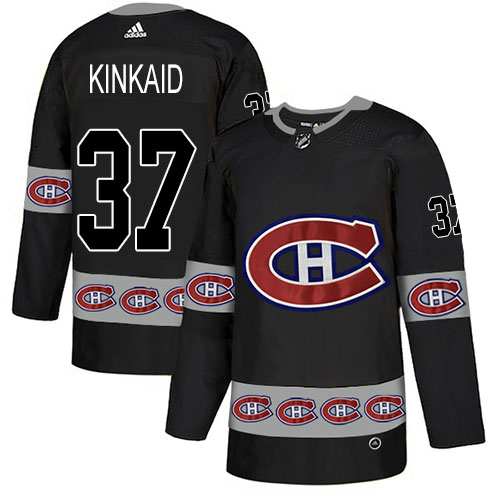 Adidas Canadiens #37 Keith Kinkaid Black Authentic Team Logo Fashion Stitched NHL Jersey
