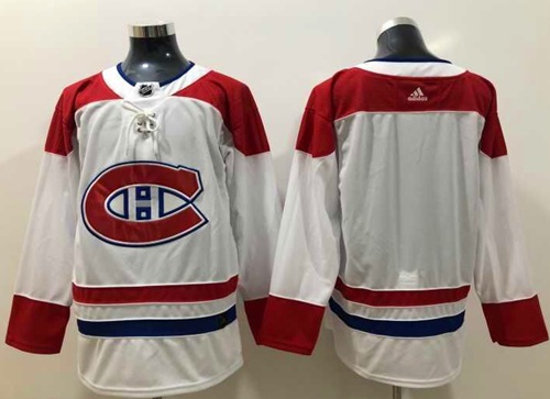 Adidas Canadiens Blank White Road Authentic Stitched NHL Jersey