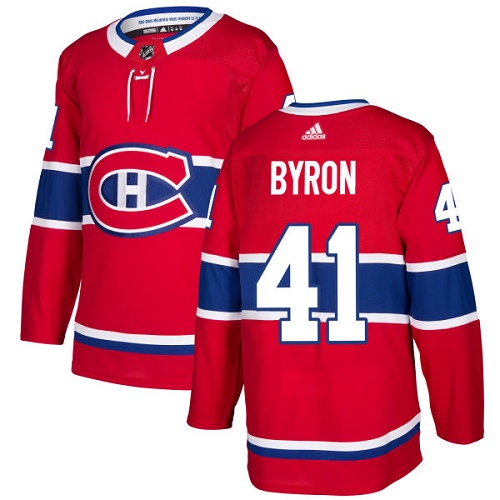 Adidas Canadiens #41 Paul Byron Red Home Authentic Stitched NHL Jersey