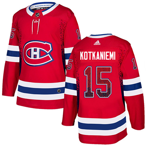 Adidas Canadiens #15 Jesperi Kotkaniemi Red Home Authentic Drift Fashion Stitched NHL Jersey