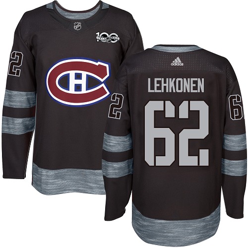 Adidas Canadiens #62 Artturi Lehkonen Black 1917-2017 100th Anniversary Stitched NHL Jersey