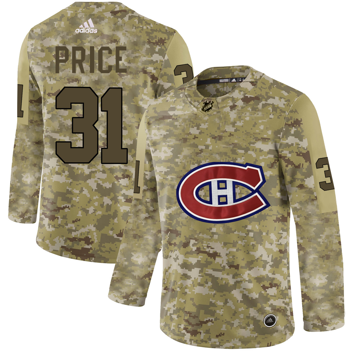 Adidas Canadiens #31 Carey Price Camo Authentic Stitched NHL Jersey