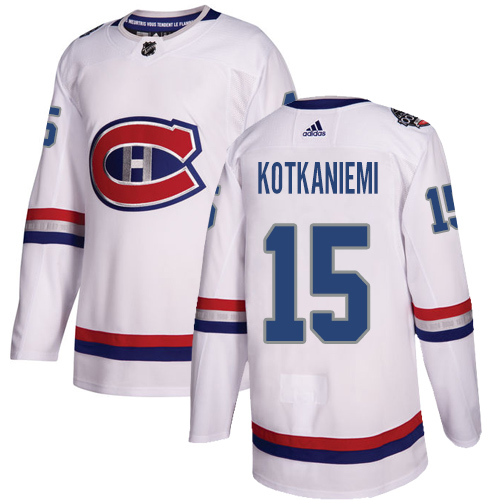 Adidas Canadiens #15 Jesperi Kotkaniemi White Authentic 2017 100 Classic Stitched NHL Jersey