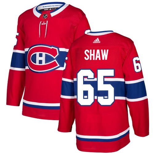 Adidas Canadiens #65 Andrew Shaw Red Home Authentic Stitched NHL Jersey
