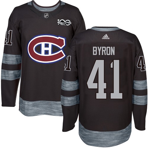 Adidas Canadiens #41 Paul Byron Black 1917-2017 100th Anniversary Stitched NHL Jersey