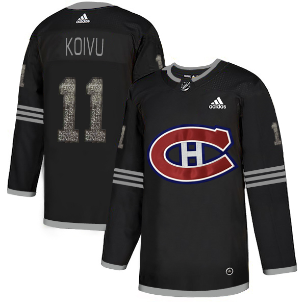 Adidas Canadiens #11 Saku Koivu Black Authentic Classic Stitched NHL Jersey