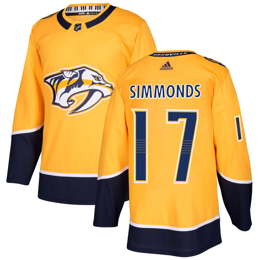 Adidas Predators #17 Wayne Simmonds Yellow Home Authentic Stitched NHL Jersey
