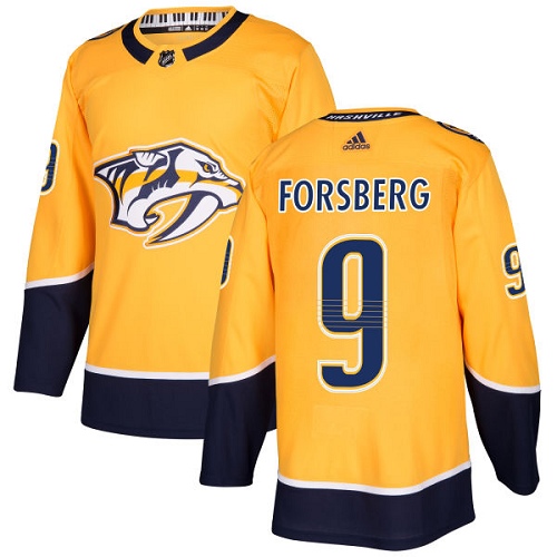 Adidas Predators #9 Filip Forsberg Yellow Home Authentic Stitched NHL Jersey