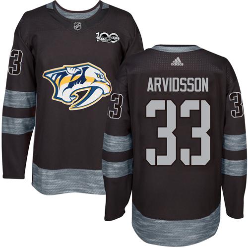 Adidas Predators #33 Viktor Arvidsson Black 1917-2017 100th Anniversary Stitched NHL Jersey