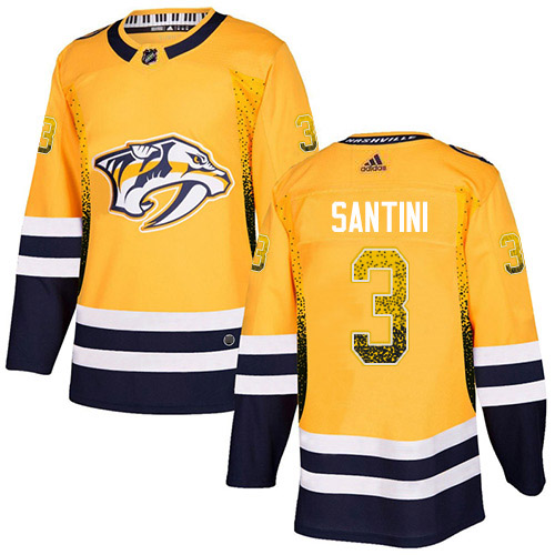 Adidas Predators #3 Steven Santini Yellow Home Authentic Drift Fashion Stitched NHL Jersey