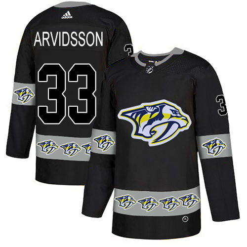 Adidas Predators #33 Viktor Arvidsson Black Authentic Team Logo Fashion Stitched NHL Jersey