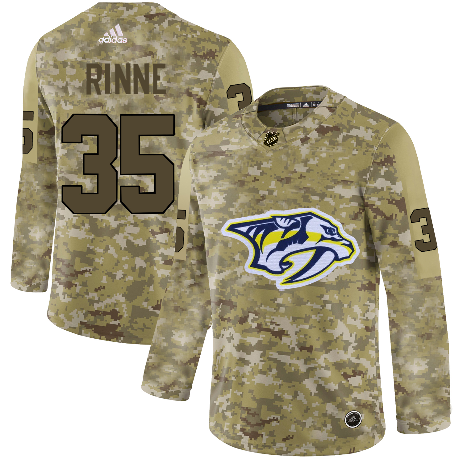 Adidas Predators #35 Pekka Rinne Camo Authentic Stitched NHL Jersey