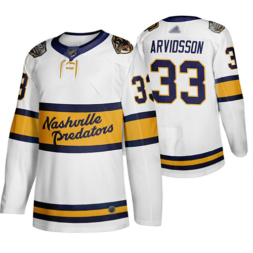 Adidas Predators #33 Viktor Arvidsson White Authentic 2020 Winter Classic Stitched NHL Jersey