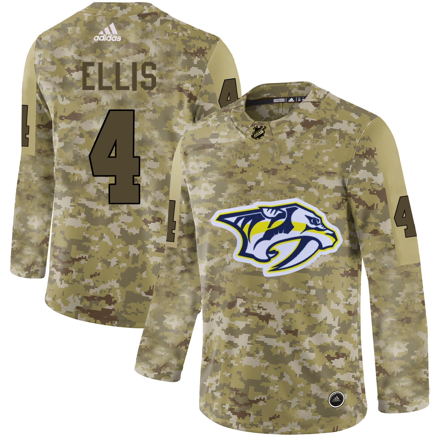 Adidas Predators #4 Ryan Ellis Camo Authentic Stitched NHL Jersey