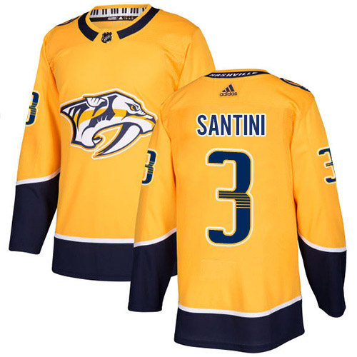 Adidas Predators #3 Steven Santini Yellow Home Authentic Stitched NHL Jersey