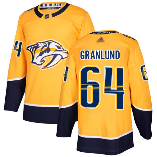 Adidas Predators #64 Mikael Granlund Yellow Home Authentic Stitched NHL Jersey