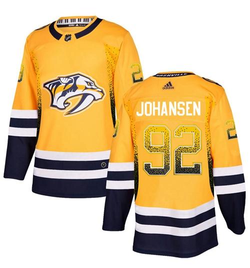 Adidas Predators #92 Ryan Johansen Yellow Home Authentic Drift Fashion Stitched NHL Jersey