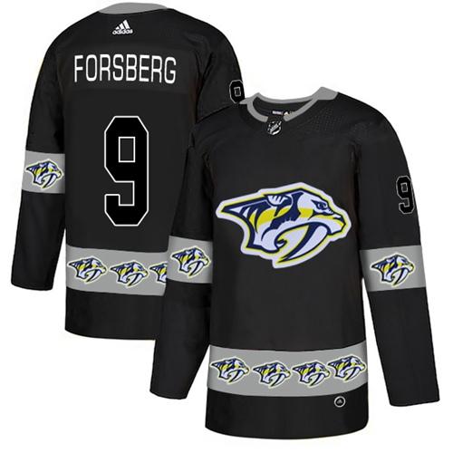 Adidas Predators #9 Filip Forsberg Black Authentic Team Logo Fashion Stitched NHL Jersey