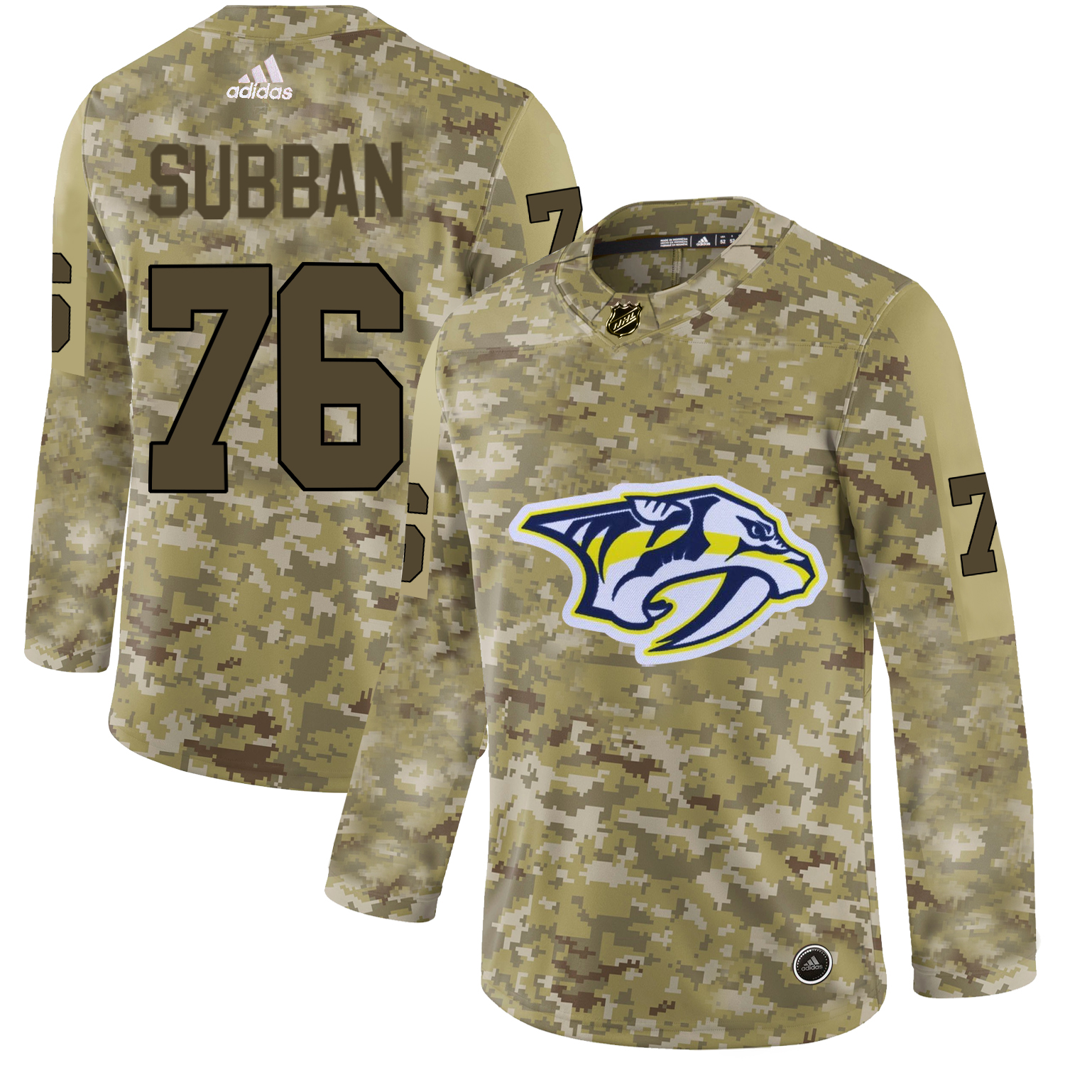 Adidas Predators #76 P.K Subban Camo Authentic Stitched NHL Jersey