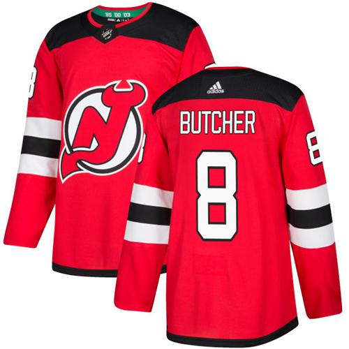 Adidas Devils #8 Will Butcher Red Home Authentic Stitched NHL Jersey