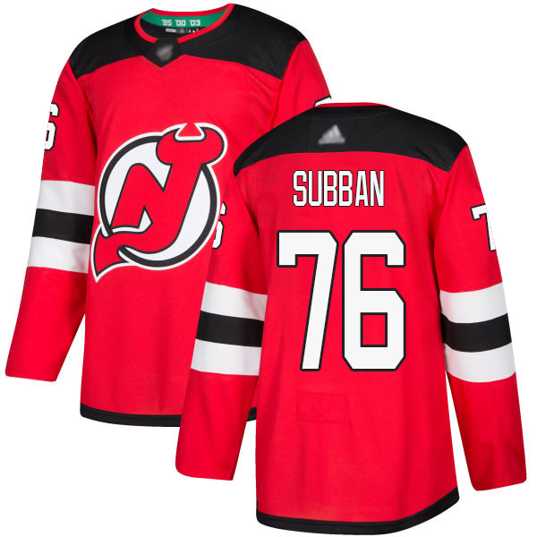 Adidas Devils #76 P.K. Subban Red Home Authentic Stitched NHL Jersey