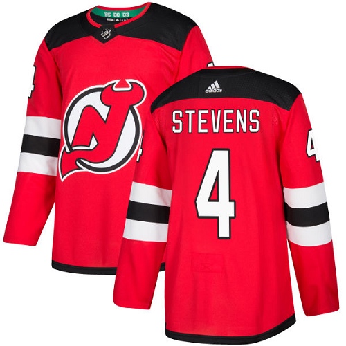 Adidas Devils #4 Scott Stevens Red Home Authentic Stitched NHL Jersey
